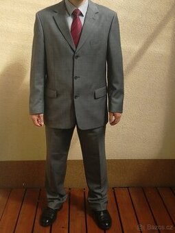 PRODÁM Luxusní pánský oblek OP Prostějov (vlna), vel. 52