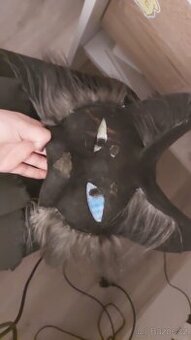 Therian černá kočičí maska/ black cat mask