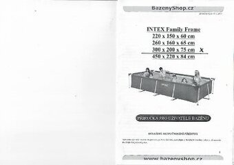 PRODÁM BAZÉM INTEX FAMILY 300X200X75 S PŘÍSLUŠENSTVÍM