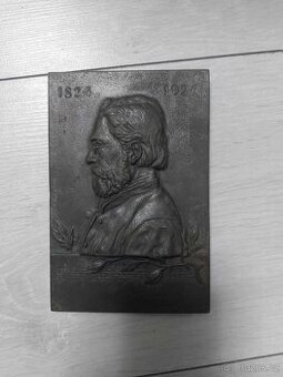 Stará kovová plaketa Bedřich Smetana
