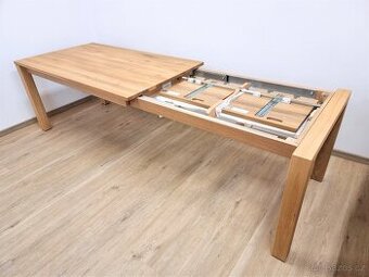 Nový stůl dub masiv s dvojitým rozkladem 90x160+2x45 c