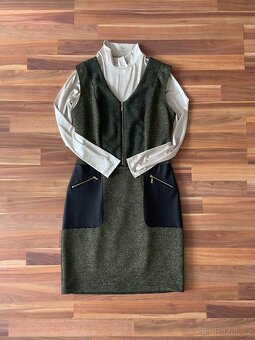 Nové zeleno-zlaté šaty INFINITE s vlnou - vel. 36