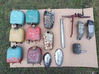 Nádrž Jawa 550,555,stadion,víko,výfuk,kříž,filtrbox,airbox