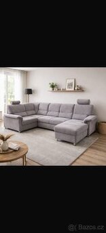 Rozkládací sedací souprava broušená eko kůže s úložným prost