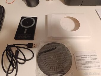 Nová Bezdrátová nabíječka+ powerbanka+kabel