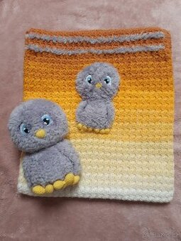 Zimní deka se sovičkou + plyšák