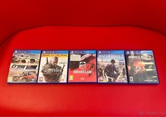 PS4 hry: Witcher 3, Watch Dogs 2, Minecraft, Driveclub
