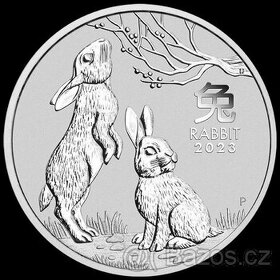 Stříbrná mince 1 Oz - Rok Králíka 2023 - NOVINKA - AUSTRÁLIE