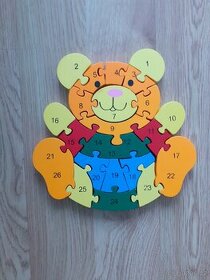Dřevěné puzzle medvídek