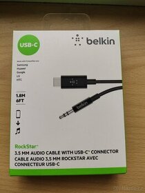Belkin USB-C kabel s audio kabelem, 1,8m, černý