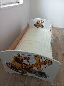 Detska postel 80x160cm,s matraci,zabranou a spodnim supletem
