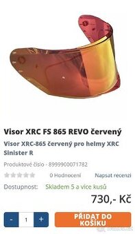 Prodám plexi na helmu xrc