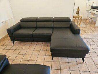 KOŽENÁ SEDACÍ SOUPRAVA-ROHOVÁ - NOVÁ