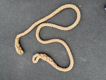 Nové silné jutové lano 3,75 m, průměr 45mm, šplh..