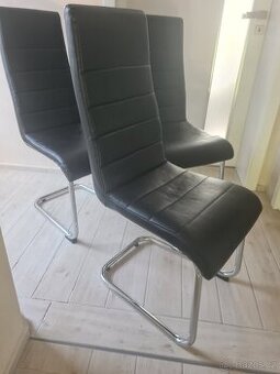 3x koženkové jídelní židle, cena za vsechny, jen u dvou chyb