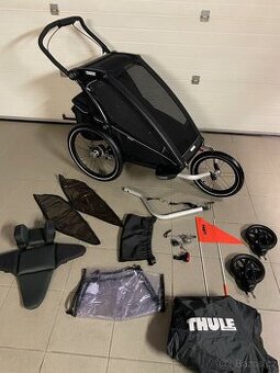 🖤🤍 NOVY Thule Chariot Sport all black + 3 sety 🤍🖤