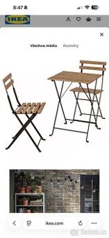 TÄRNÖ Stůl+2 židle, venk., černá/světle hnědé mořidlo