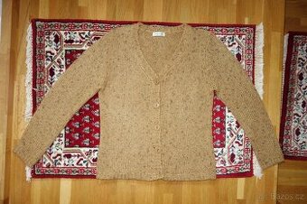 Dámský vlněný béžovohnědý svetr vel. M