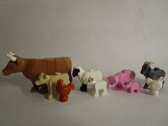 Lego zvířátka domácí figurky kráva,ovce,prase,koza,králík