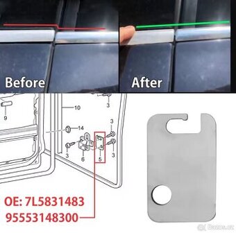 Ocelové podložky proti prověšení dveří