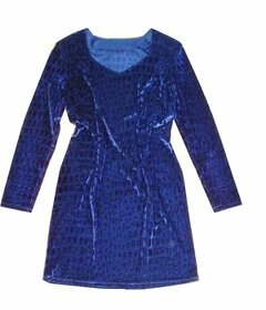Nové společenské pružné modré šaty s leskem (38/40) - 1