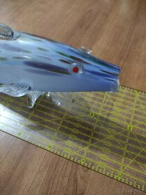 Skleněná ryba foukaná, modrá - 1