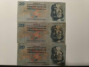 Bankovka 20 Kčs 1970 - 1