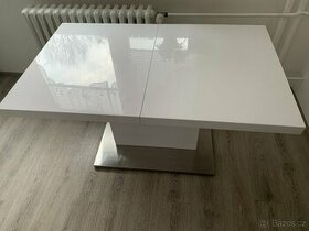 Rozkládací bílý jídelní stůl 120x80 (170x80)