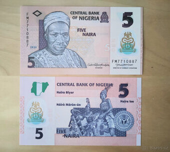 Nigérie - 5 naira - polymerová bankovka - 1