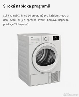 Beko A++, 7kg NOVÁ v obalu - sušička roku