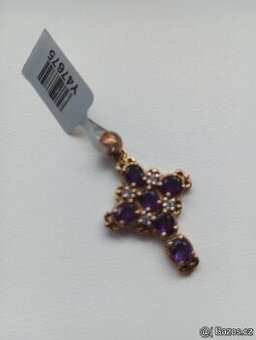 přívěšek s ametystem ve stříbře (Ag)