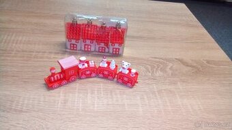 Vánoční dekorace vláček,domečky,cena celkem