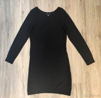 DÁMSKÉ ŠATY H+M ČERNÉ ÚPLETOVÉ VELIKOST L