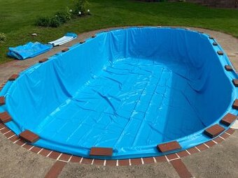 Bazénová plachta + podložka 7,3 x 3,75 x 1,2 m modrá pouze r