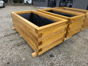 Vyvýšené záhony masivní akát 10x10 cm, 200x100x70 cm