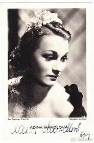 Adina Mandlová autogram - propagační fotografie z roku 1939