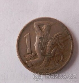 mince 1 kčs 1946 obecný kov