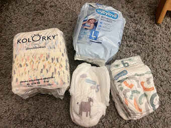 1x pleny Kolorky EKO (12-16kg), pleny DM do vody...