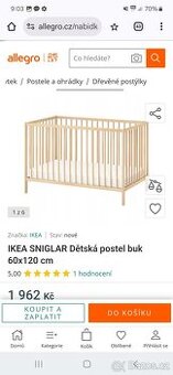 Postylka a prebalovak Ikea hnědé dřevo