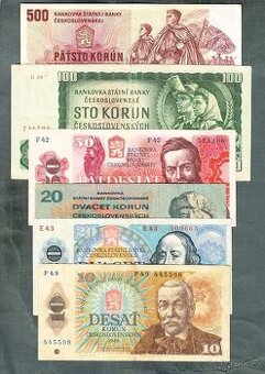 Staré bankovky sestava 1961-1988 - 6 kusů