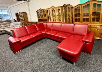Sedací souprava tvaru U - kožená - SLEVA