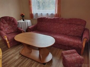 sedací souprava (gauč+2 křesla + 2 taburety) - 1