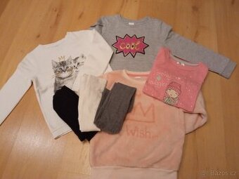 Set mikina, triko dl rukáv a punčocháče 122/128