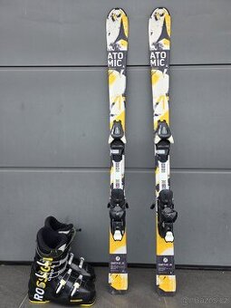 Lyže ATOMIC VANTAGE, 130 cm + lyžáky ROSSIGNOL