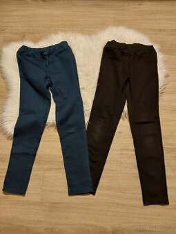 2x zateplené džíny vel. 146-152