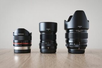 3 pevné objektivy pro Fujifilm X