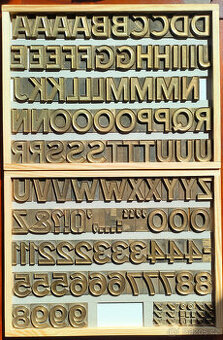 Knihařské písmo vysekávací 35mm