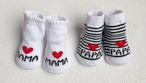 Zabavne ponozky , 2 pary,  0 - 6 mes