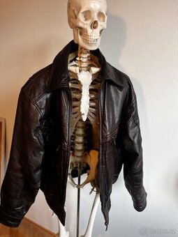 Kožená bunda retro vintage café racer bobber pilot jacket