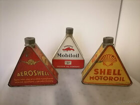 Shell aeroshell mobiloil plechovky od oleje originály